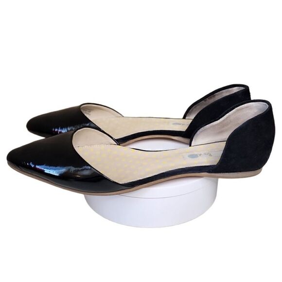 Boden- Women’s D’Orsay Cleo Black Patent Mixed Media Leather Flats, Size 38/ 7.5 - Picture 7 of 15